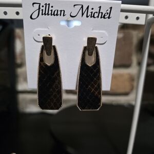 Jillian Michel Brown Snakeprint Earrings